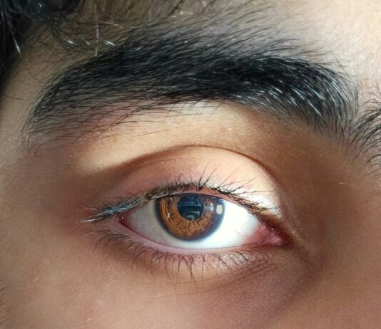 “오후만 되면 눈이 뻑뻑해요”… 단순 피로 아닌 ‘눈 건조증’ 경고일 수 있다 Close-up photo of a brown human eye.